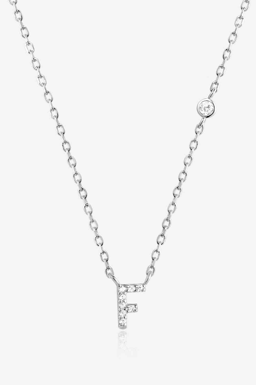 Collier en argent sterling 925 avec zircon A à F