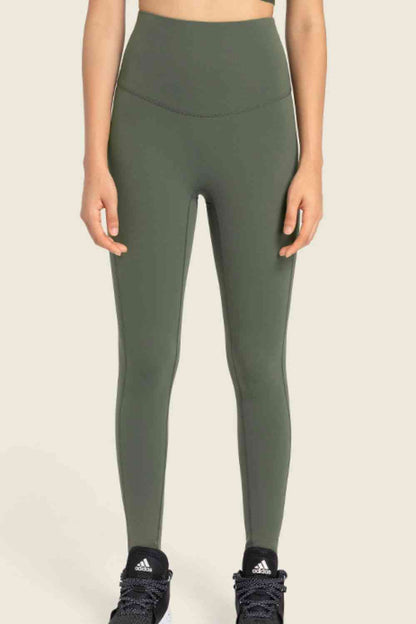 Legging de yoga taille haute sans couture à large ceinture