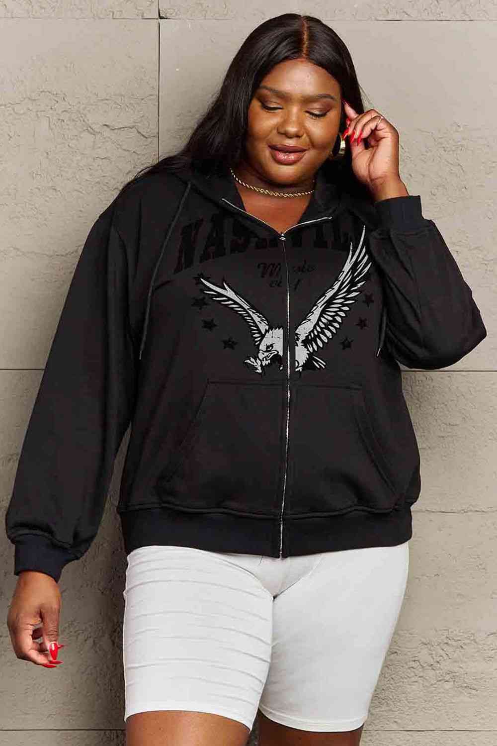 Simply Love Simply Love Full Size NASHVILLE MUSIC CITY Graphic Hoodie