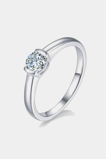 Bague solitaire en argent sterling 925 moissanite