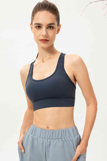 Soutien-gorge de sport long à encolure dégagée