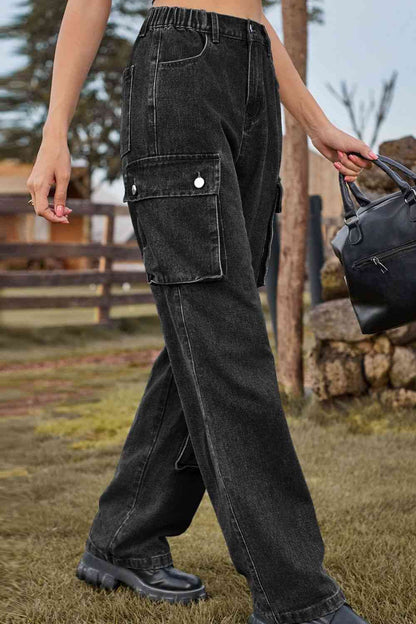 Jeans largos holgados con bolsillos