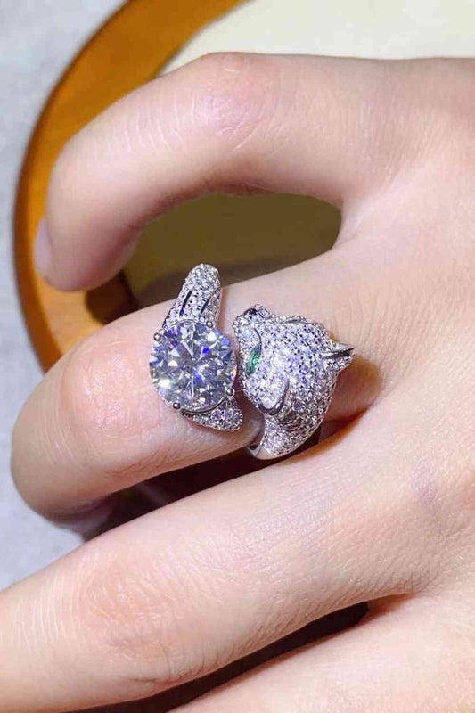 Bague animal réglable en moissanite de 2 carats