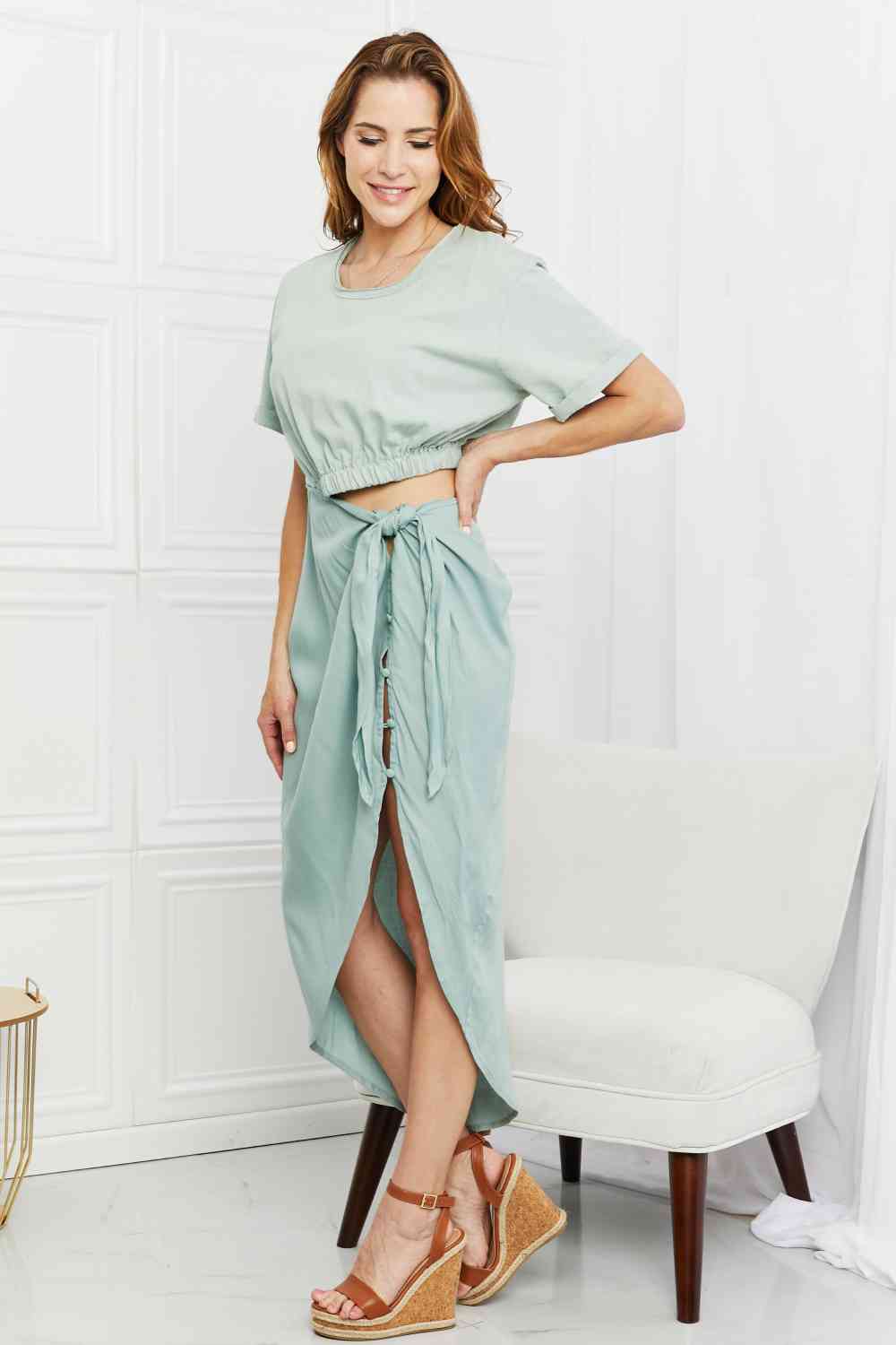 HEYSON - Make It Work - Robe midi découpée - Menthe