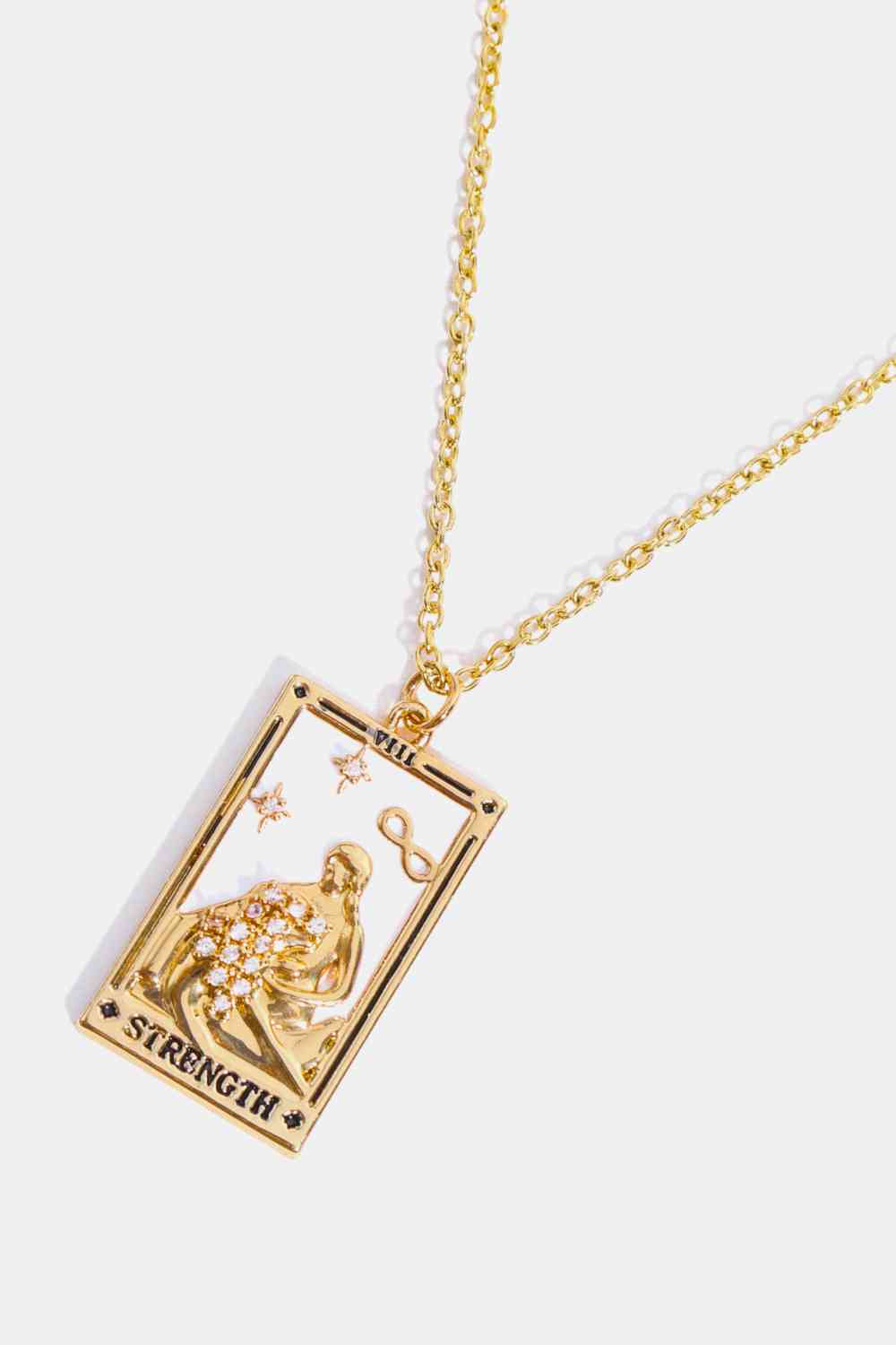 Collier en acier inoxydable avec pendentif carte de tarot