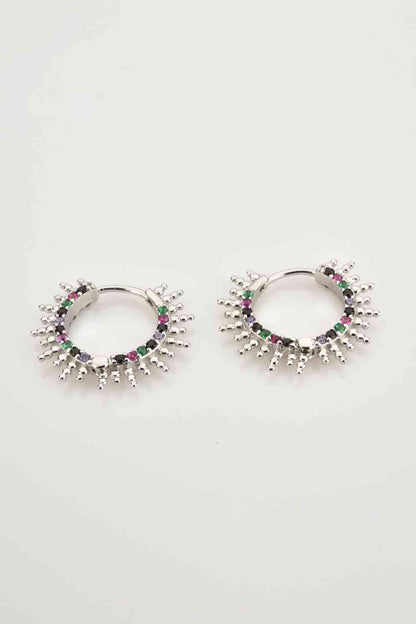 Boucles d'oreilles Huggie en argent sterling 925 et zircone