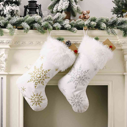 Chaussette de Noël flocon de neige