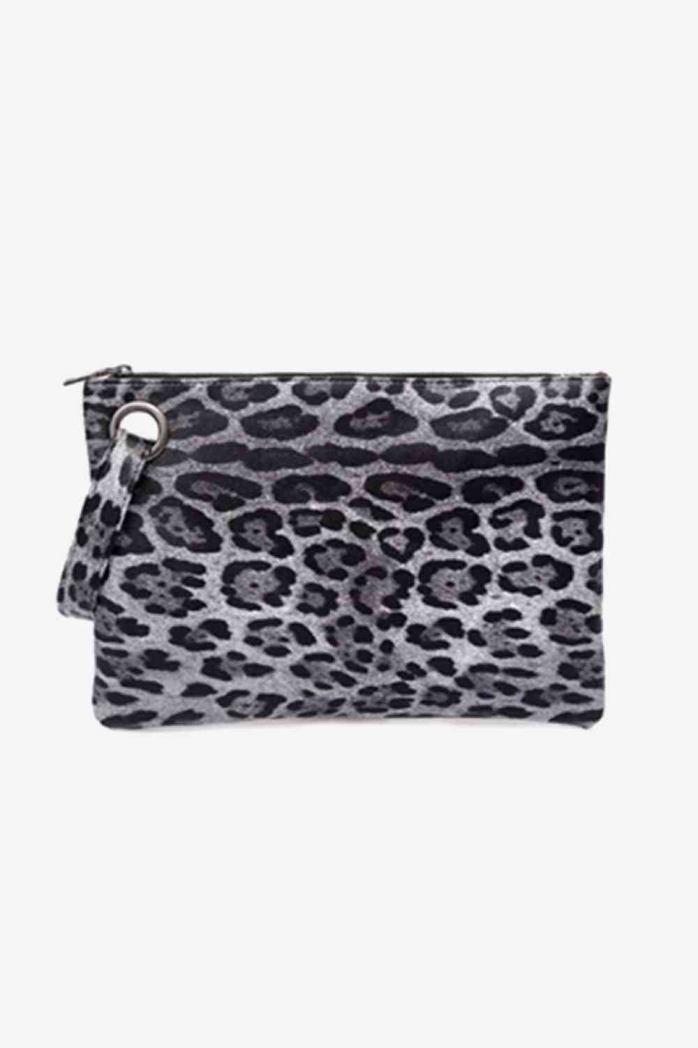 Pochette en cuir PU léopard