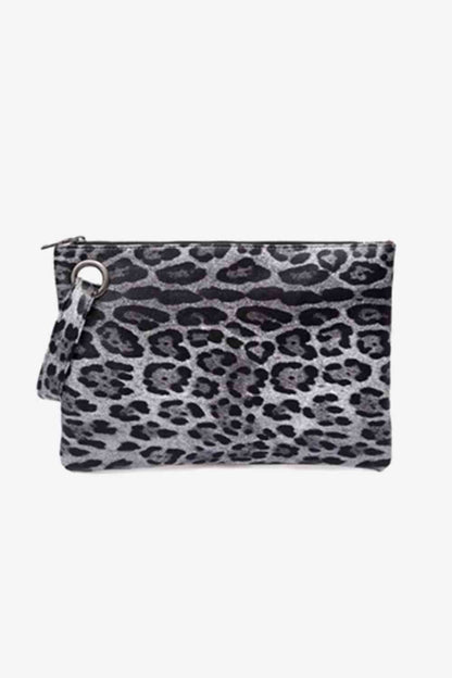 Clutch de piel sintética con estampado de leopardo