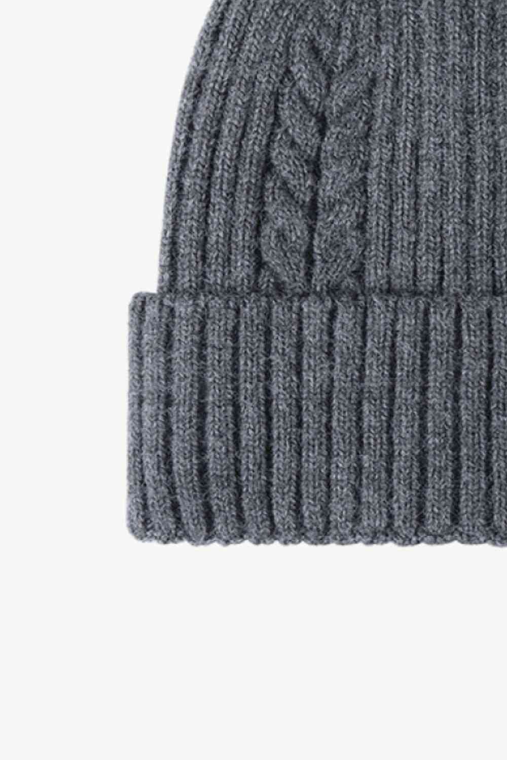 Gorro con puños de punto trenzado