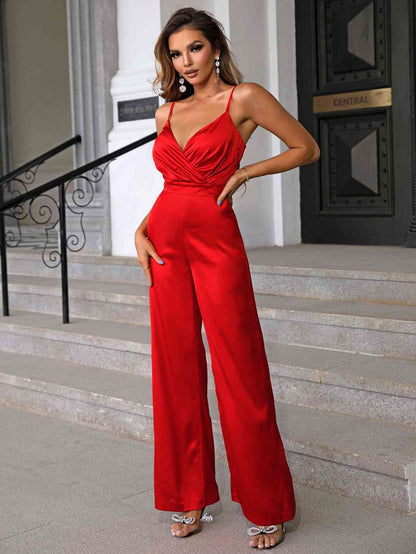 Wide Leg Spaghetti Strap Jumpsuit