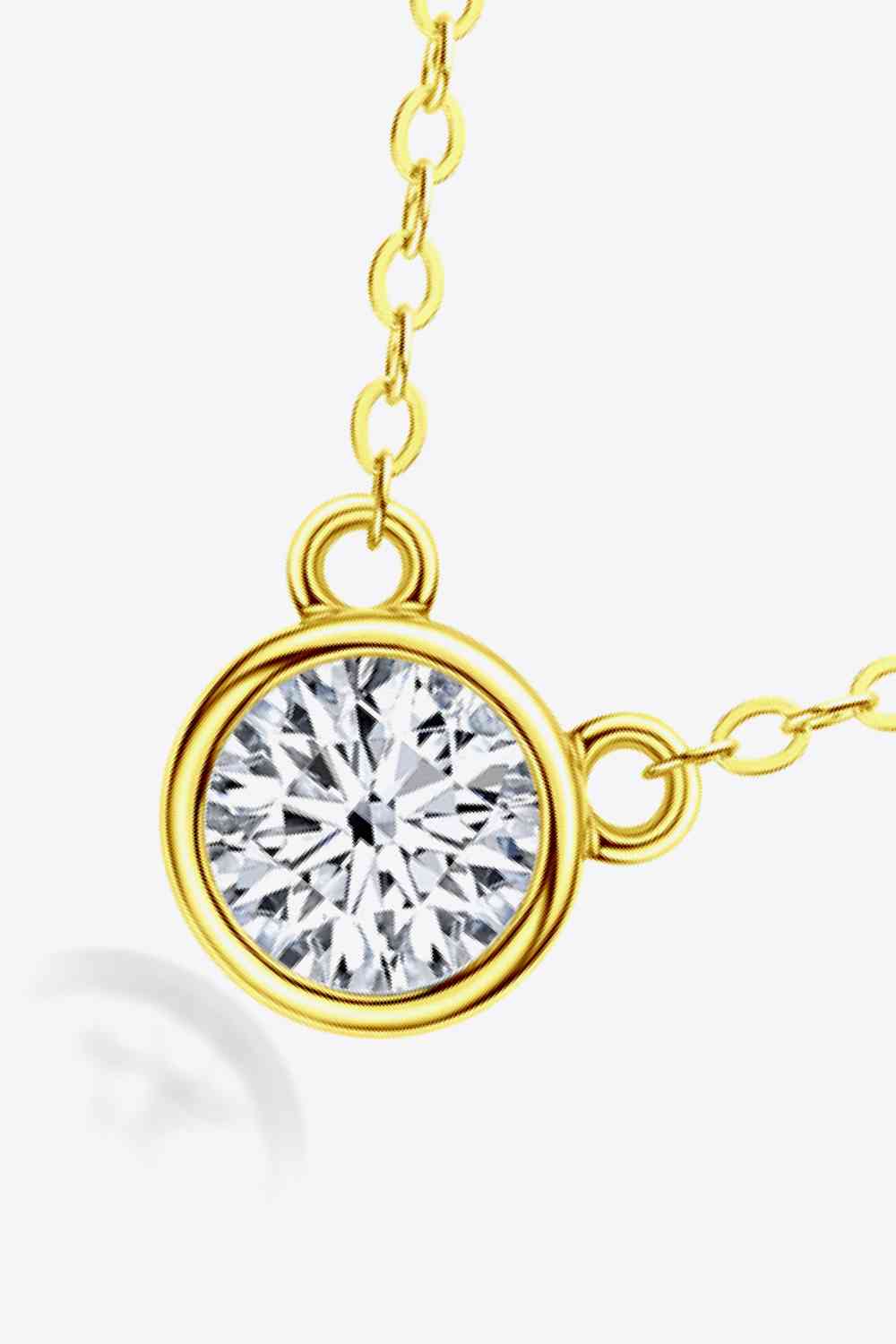 Collier pendentif rond en argent sterling 925, 1 carat de moissanite