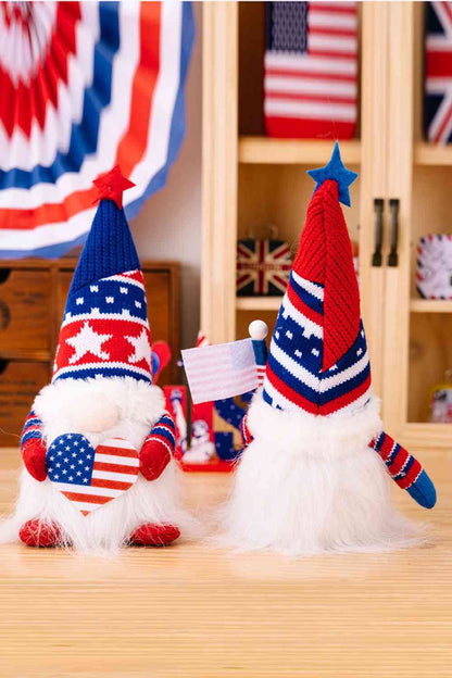 Gnomes décoratifs en tricot pour le Jour de l'Indépendance, 2 pièces