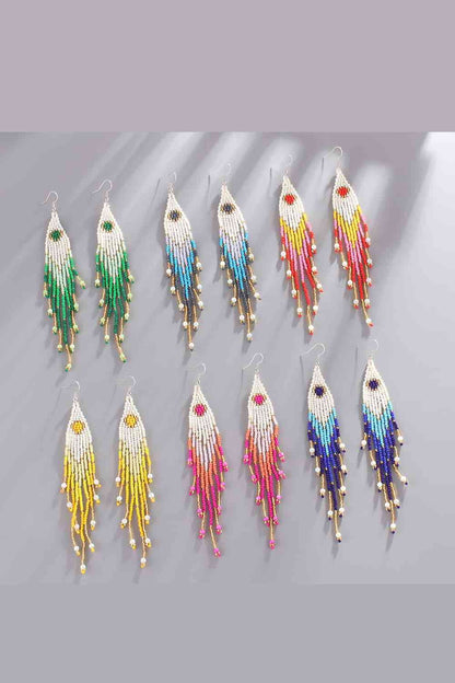 Boucles d'oreilles pendantes perlées