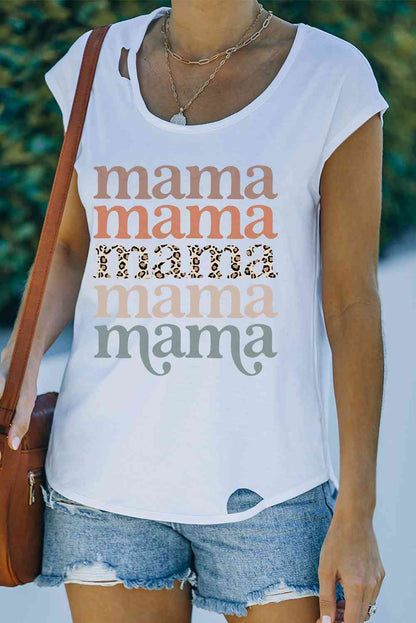 T-shirt à découpe graphique MAMA