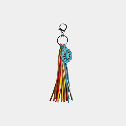 Porte-clés turquoise avec pompon