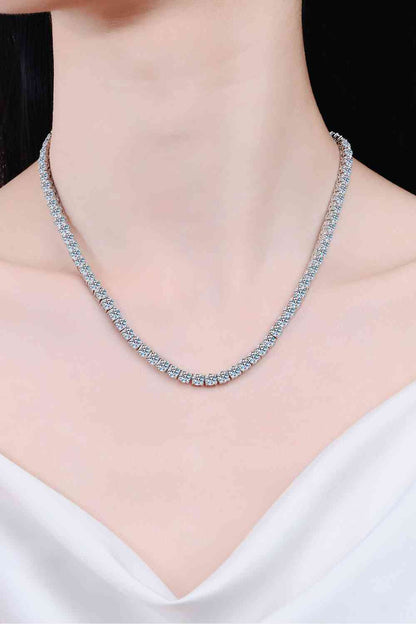 Collier plaqué rhodium moissanite