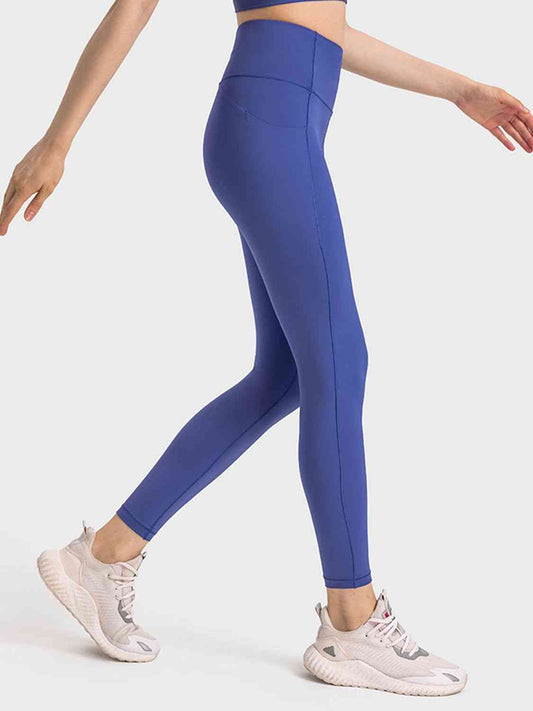 Leggings deportivos largos de corte slim con cintura ancha