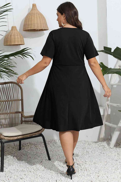 Robe Ajourée Col Rond Grande Taille