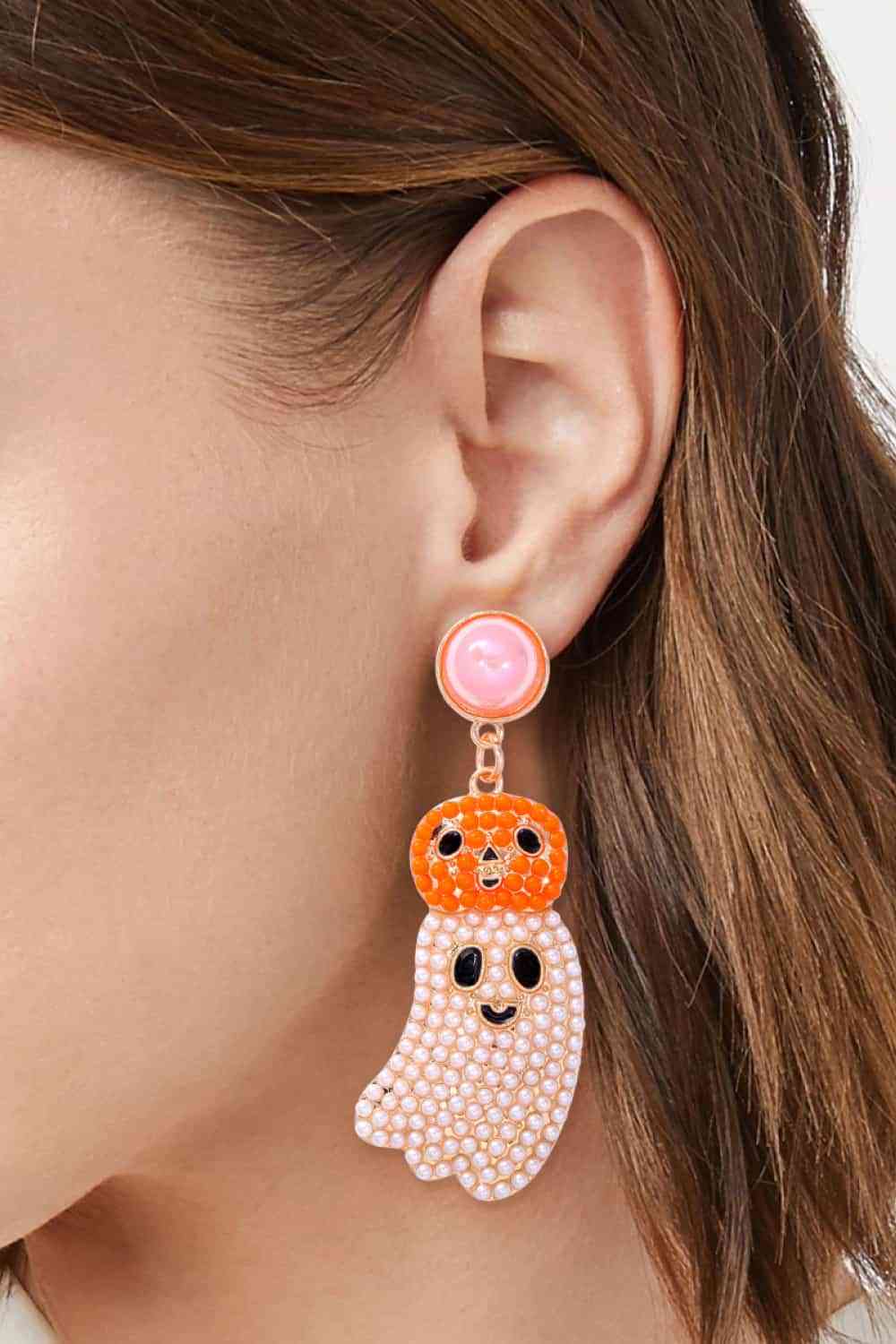 Pendientes colgantes con forma de fantasma de Halloween