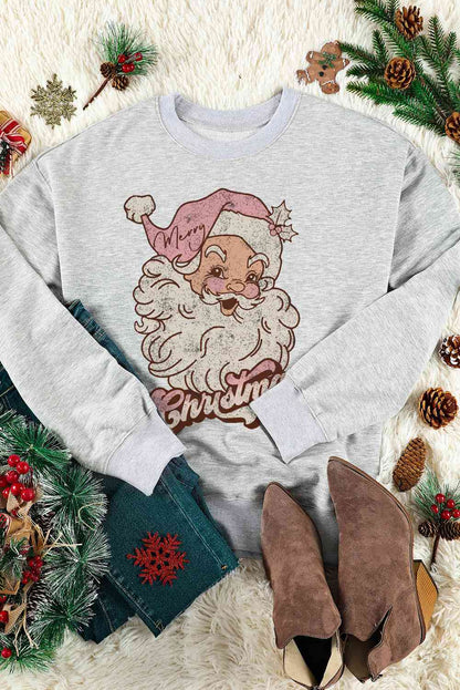 Sudadera con cuello redondo y gráfico navideño