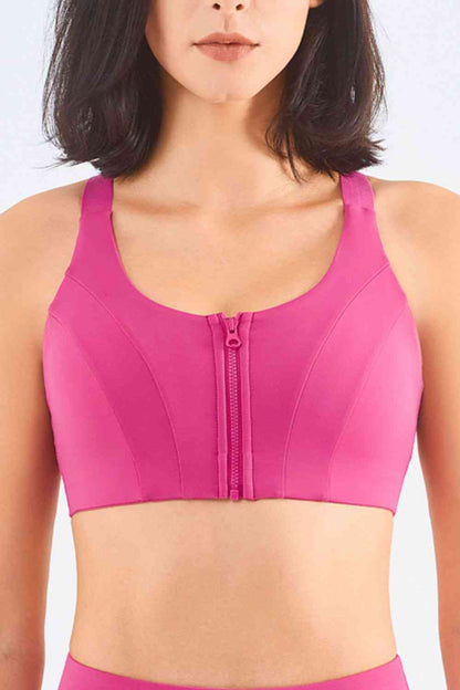 Soutien-gorge de sport zippé à dos nageur