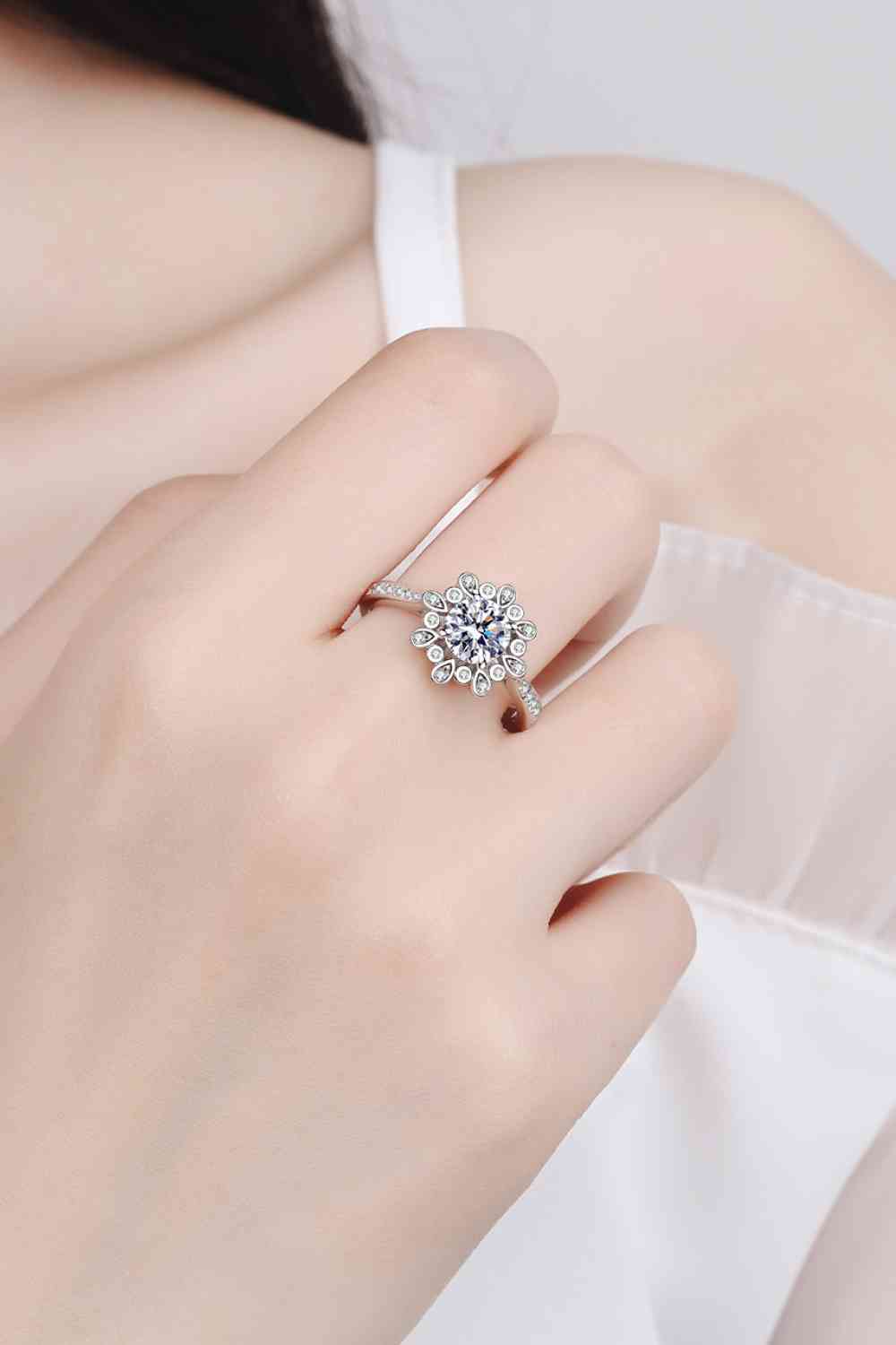 Je ne peux pas arrêter votre brillance, bague moissanite en argent sterling 925