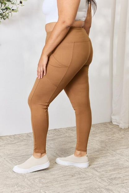 Zenana Legging taille haute à large ceinture pleine taille