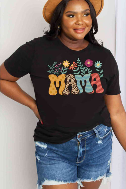 T-shirt en coton graphique MAMA pleine taille Simply Love