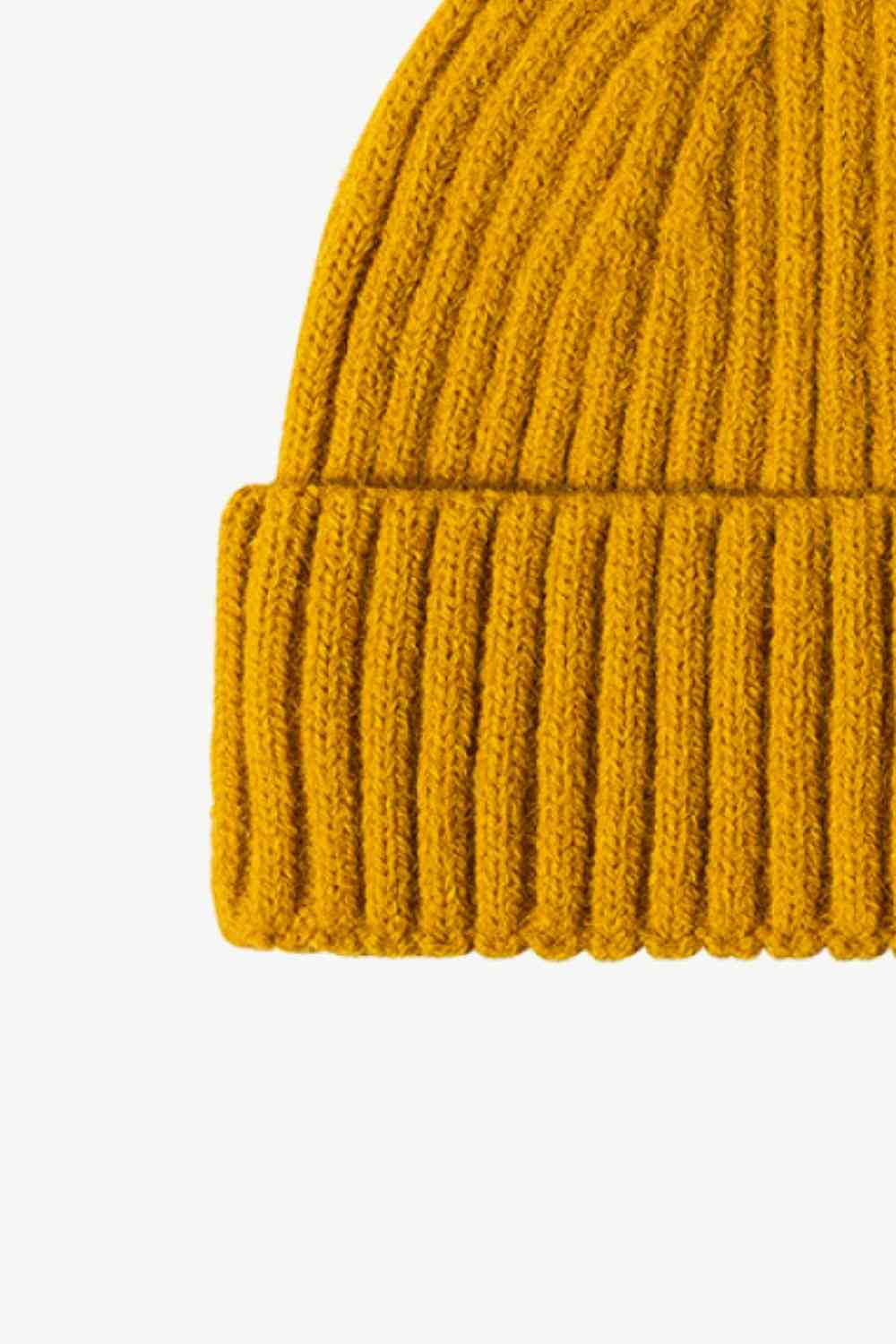 Gorro con puños de punto acanalado