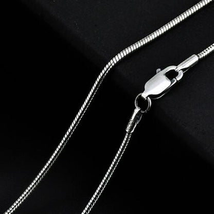 Collier en argent sterling 925 avec chaîne serpent de 23,6 pouces