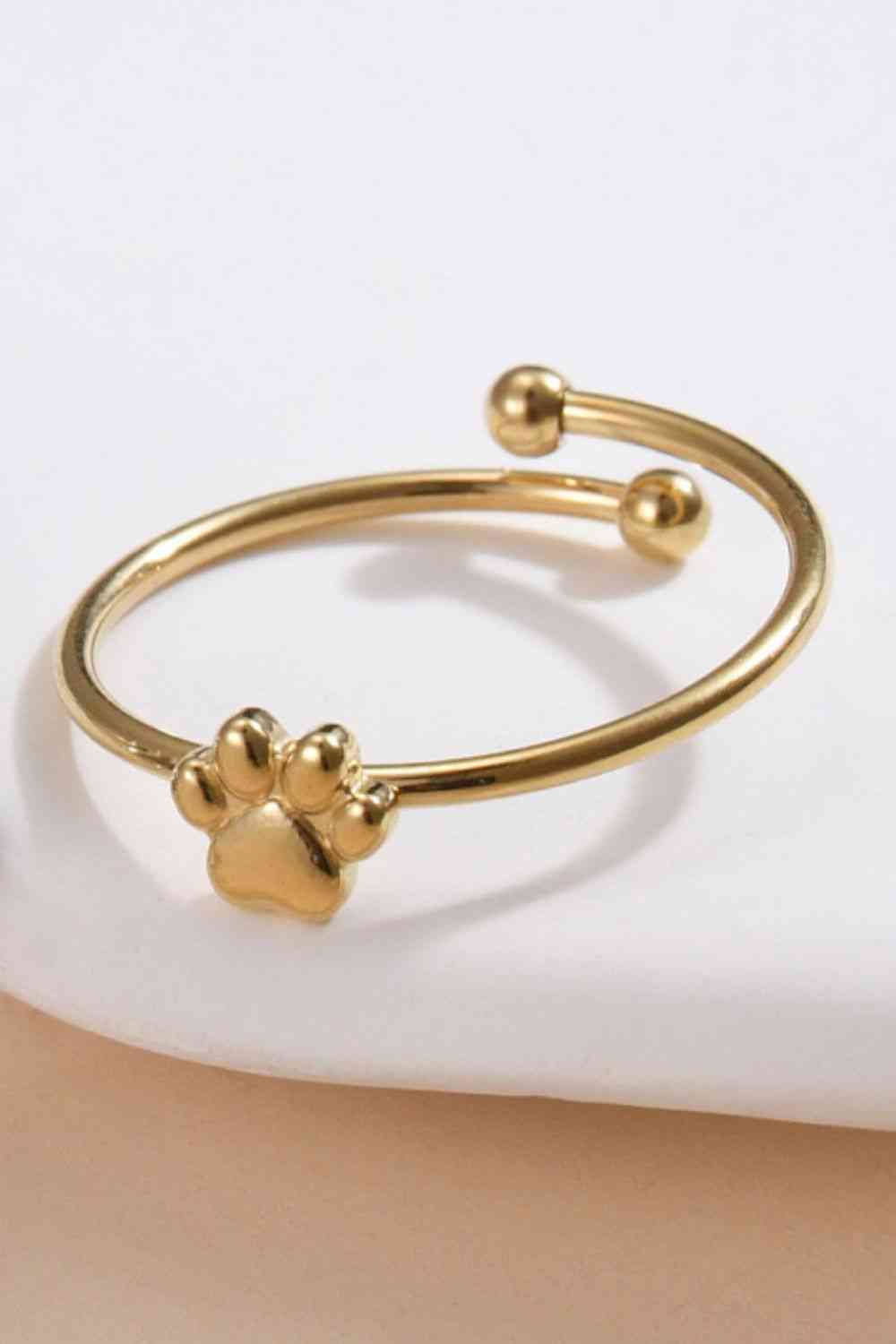 Anillo abierto de acero inoxidable Bear Track