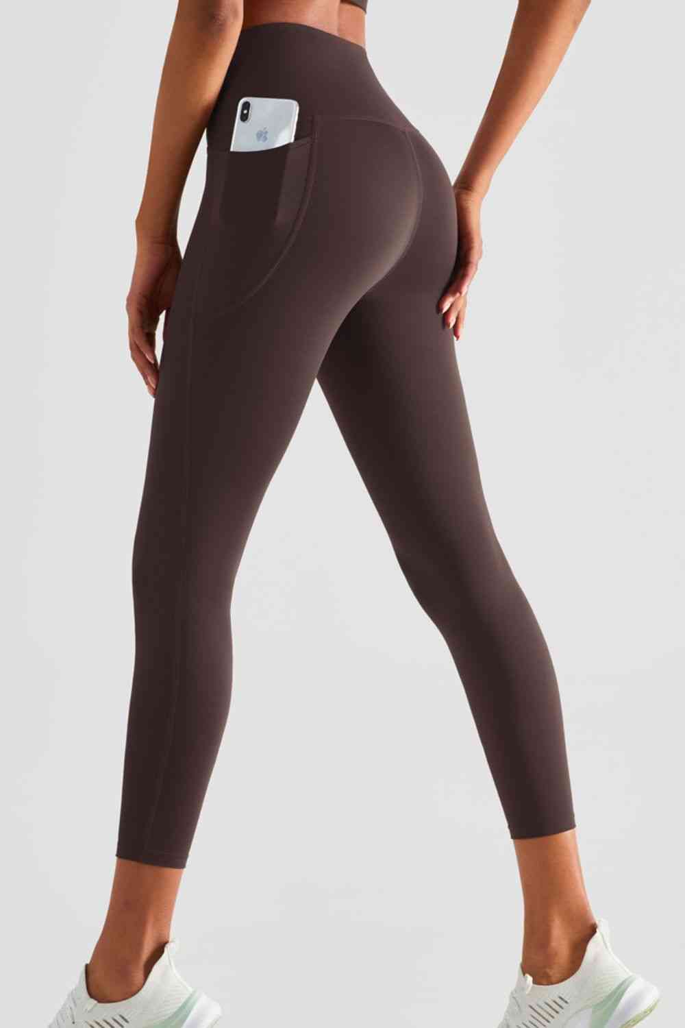 Leggings deportivos de cintura ancha con bolsillos