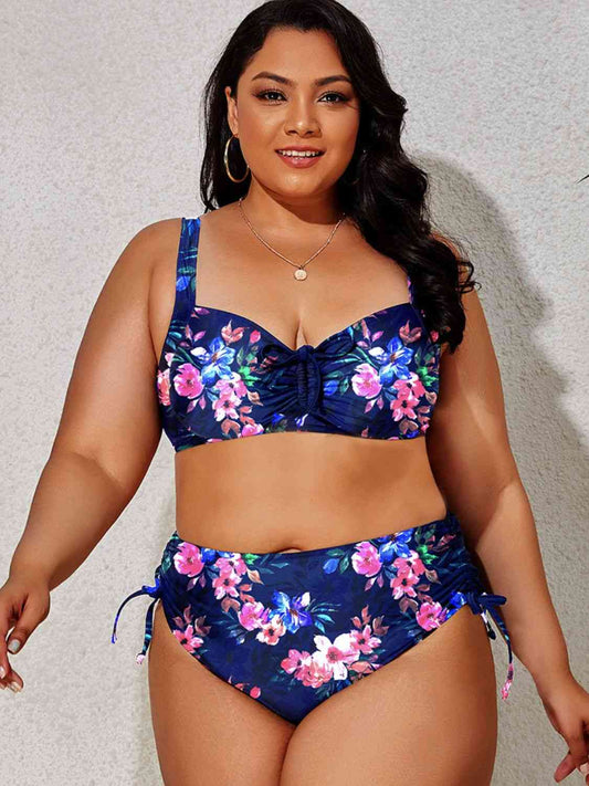 Ensemble de Bikini Imprimé à Cordon de Grande Taille