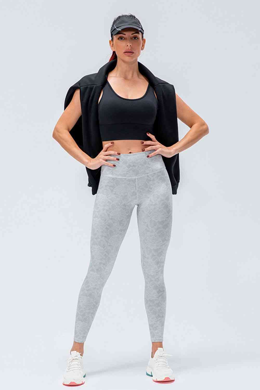 Legging actif coupe slim à large taille