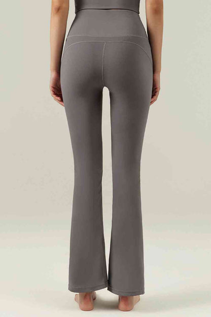 Pantalon évasé sport couture centrale