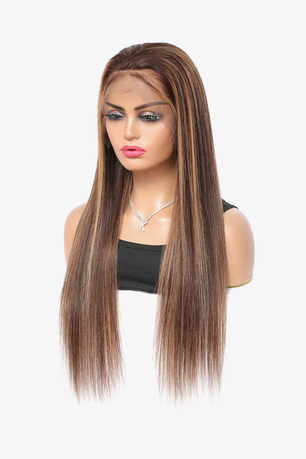 18" 160g Highlight Ombre #P4/27 13x4 Pelucas delanteras de encaje Cabello humano virgen 150% Densidad