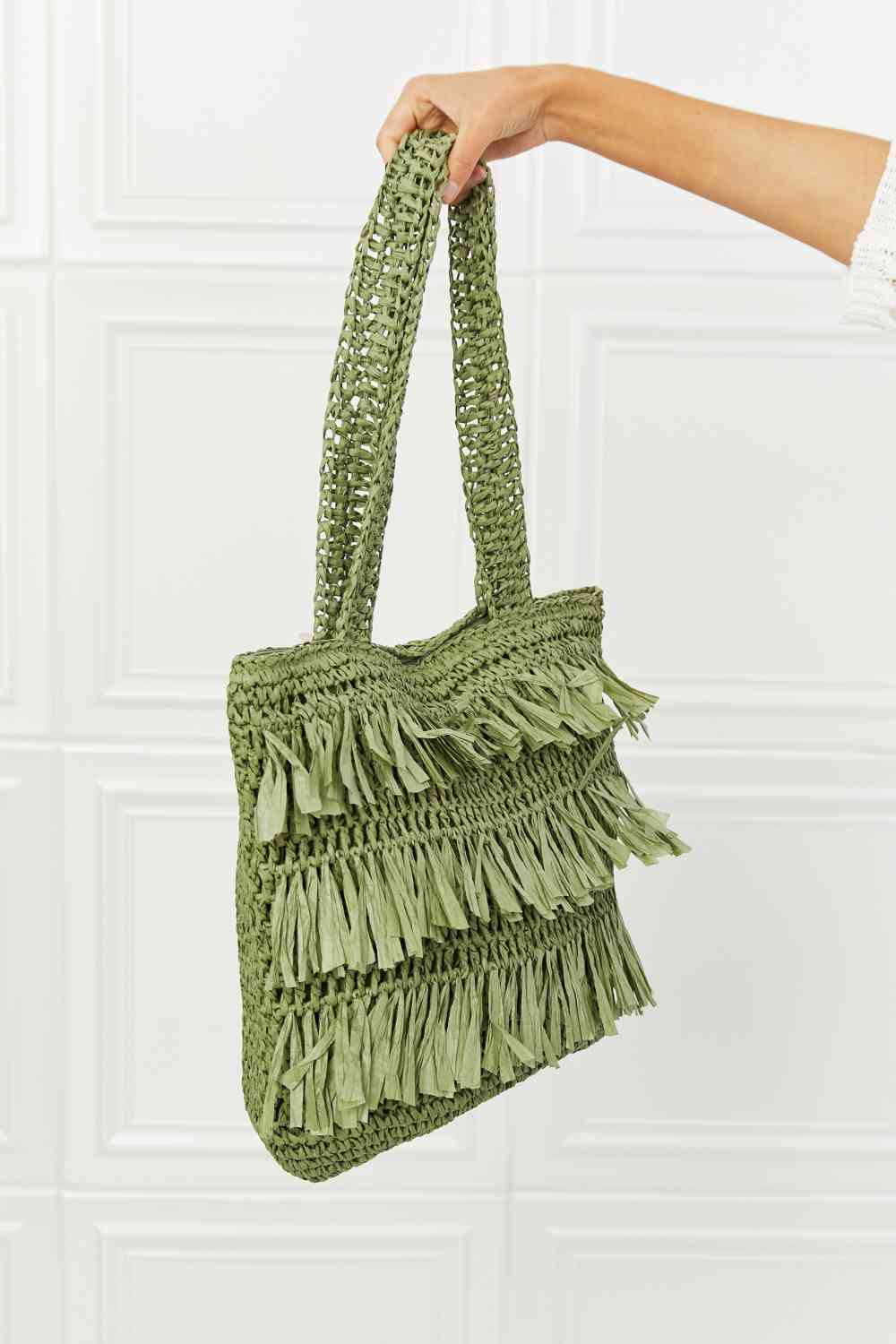 Fame The Last Straw Bolso tote de paja con flecos