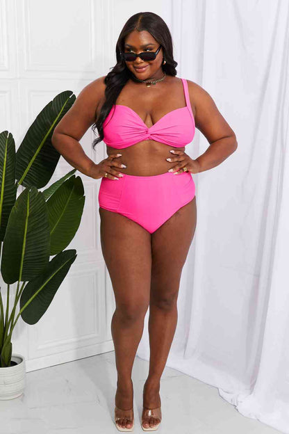 Marina West Swim - Take A Dip - Bikini torsadé taille haute en rose