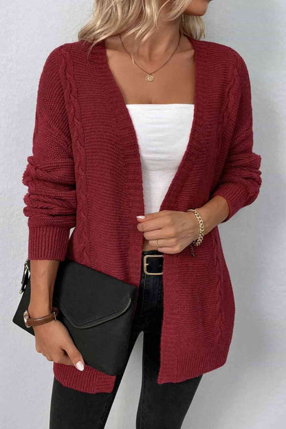 Cardigan ouvert sur le devant en tricot torsadé avec poches