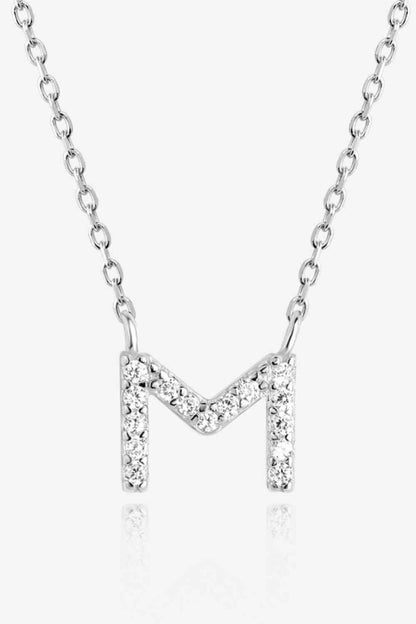 Collier en argent sterling 925 avec zircon L à P