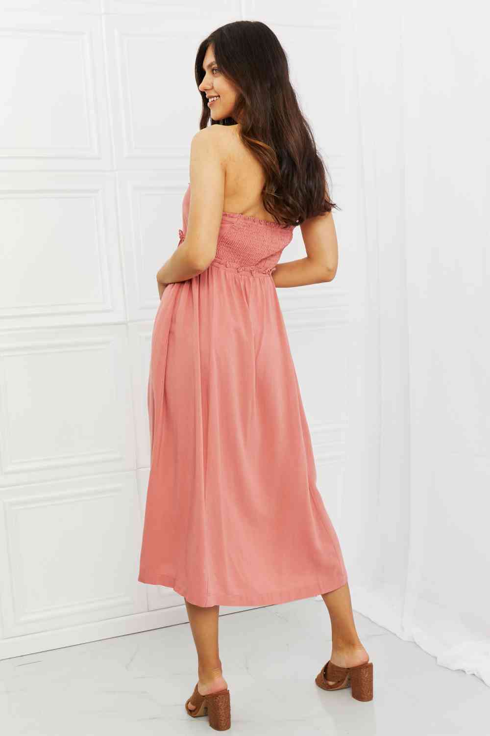 HEYSON Soft & Dainty Midi Dress in French Rose