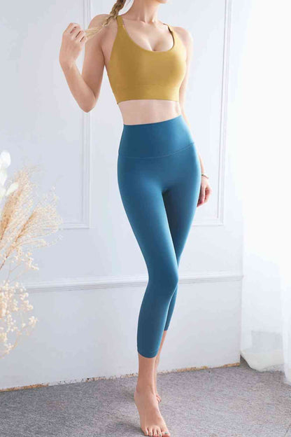 Feel Like Skin - Leggings de yoga courts à taille élastique