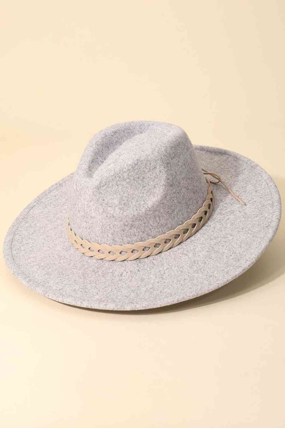 Fedora à sangle tressée Fame tissé ensemble