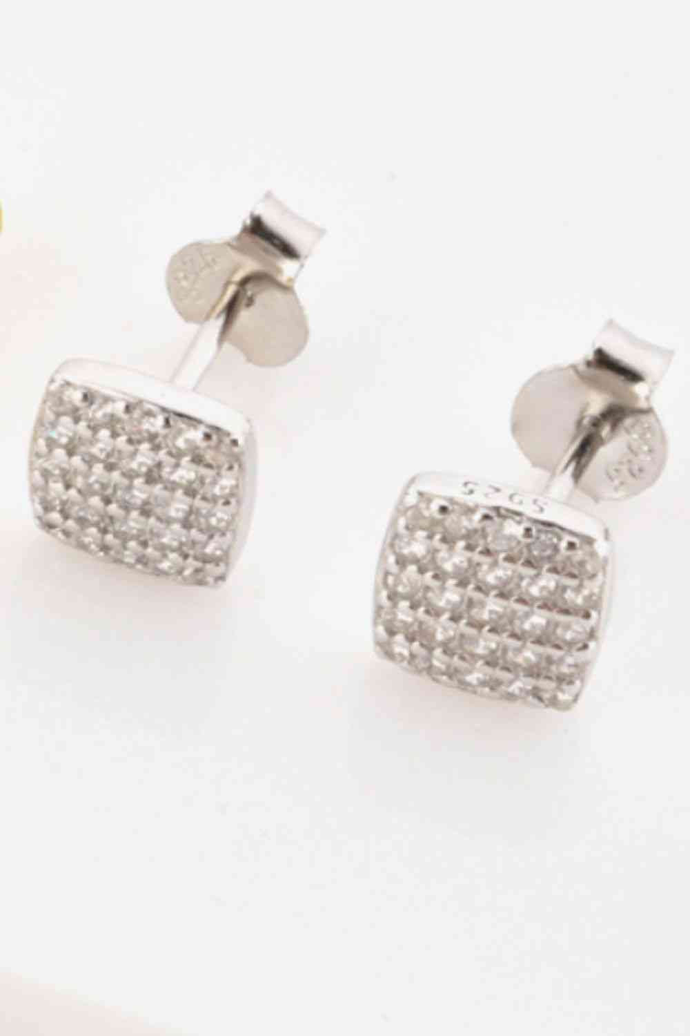 925 Sterling Silver Zircon Stud Earrings