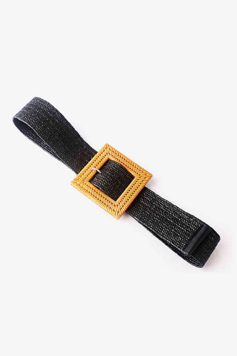 Cinturón trenzado elástico con hebilla cuadrada