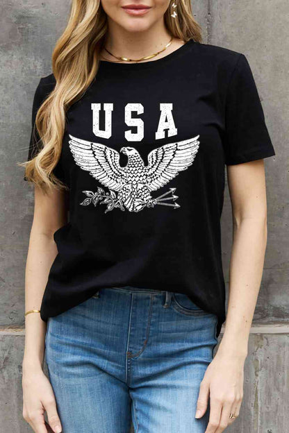 Simply Love Simply Love USA T-shirt en coton avec motif aigle