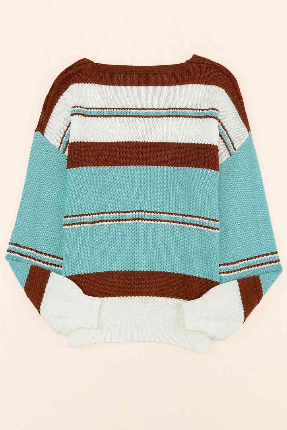 Color Block V-Neck Knit Top