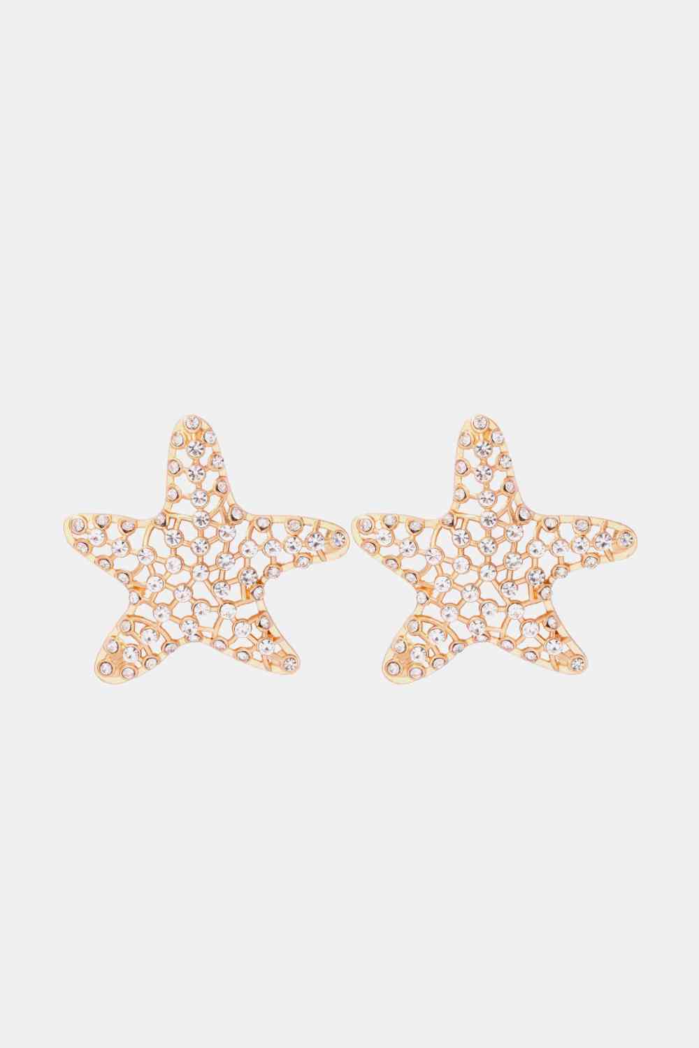 Starfish Zinc Alloy Glass Stone Dangle Earrings