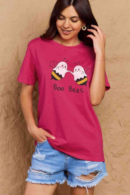 Simply Love T-shirt en coton graphique BOO BEES pleine taille